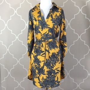 Gold and Gray collar tie dress women’s x-small